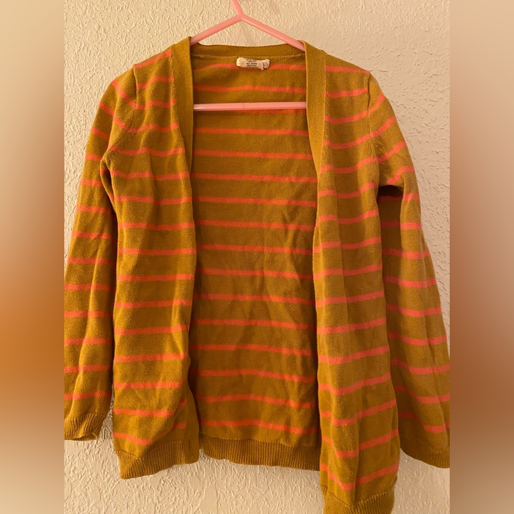 Size 4 tan and pink cardigan